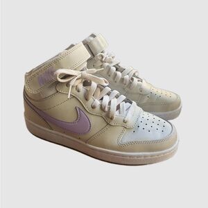 Nike Cream and Purple Mid-Top Sneakers W7